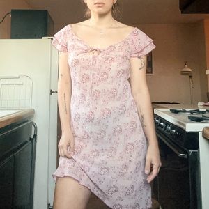 Vintage Pink Floral Dress